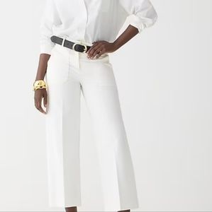 J. Crew cropped white denim wide leg pants, size 28